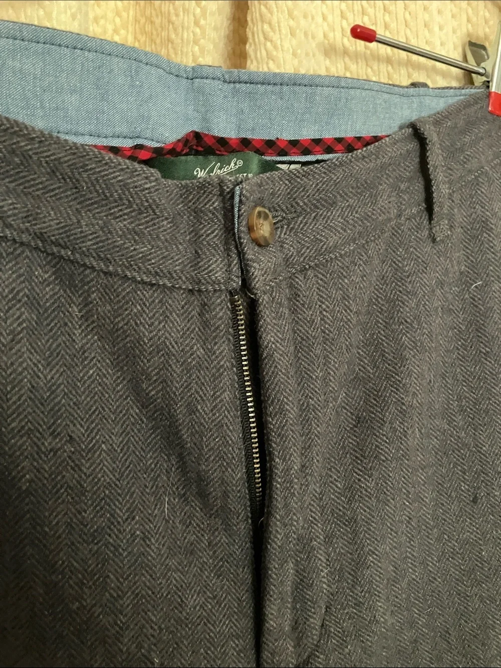 Woolrich men’s wool herringbone trousers lined 34 x 32 NWOT